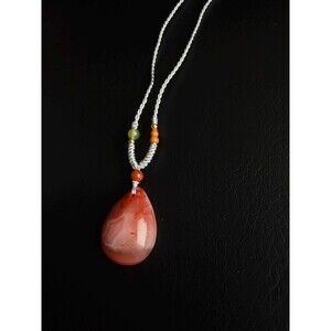 Red Agate Nanhong Water Drop Pendant Necklace Natural pattern Teardrop Necklace